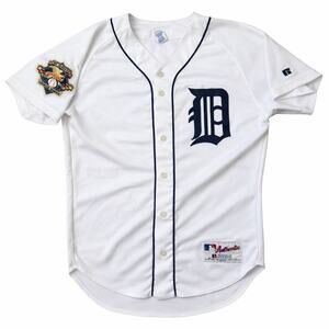 Vintage 2001 Detroit Tigers MLB Authentic Russell Athletic Jersey 44 USA Patch